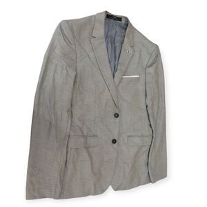 Zara Men Light Gray Blazer Size 38R Slim Fit Suit Jacket